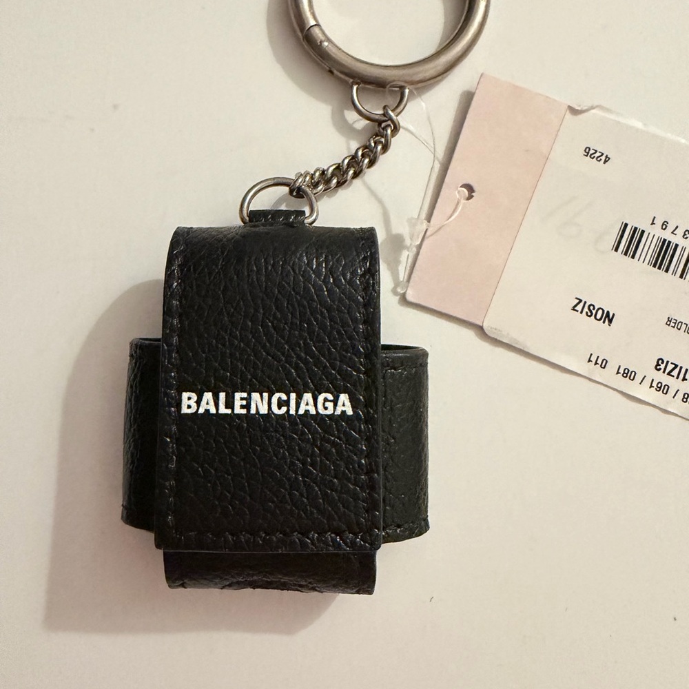 Balenciaga leather AirPod case / key ring / bag charm NWT